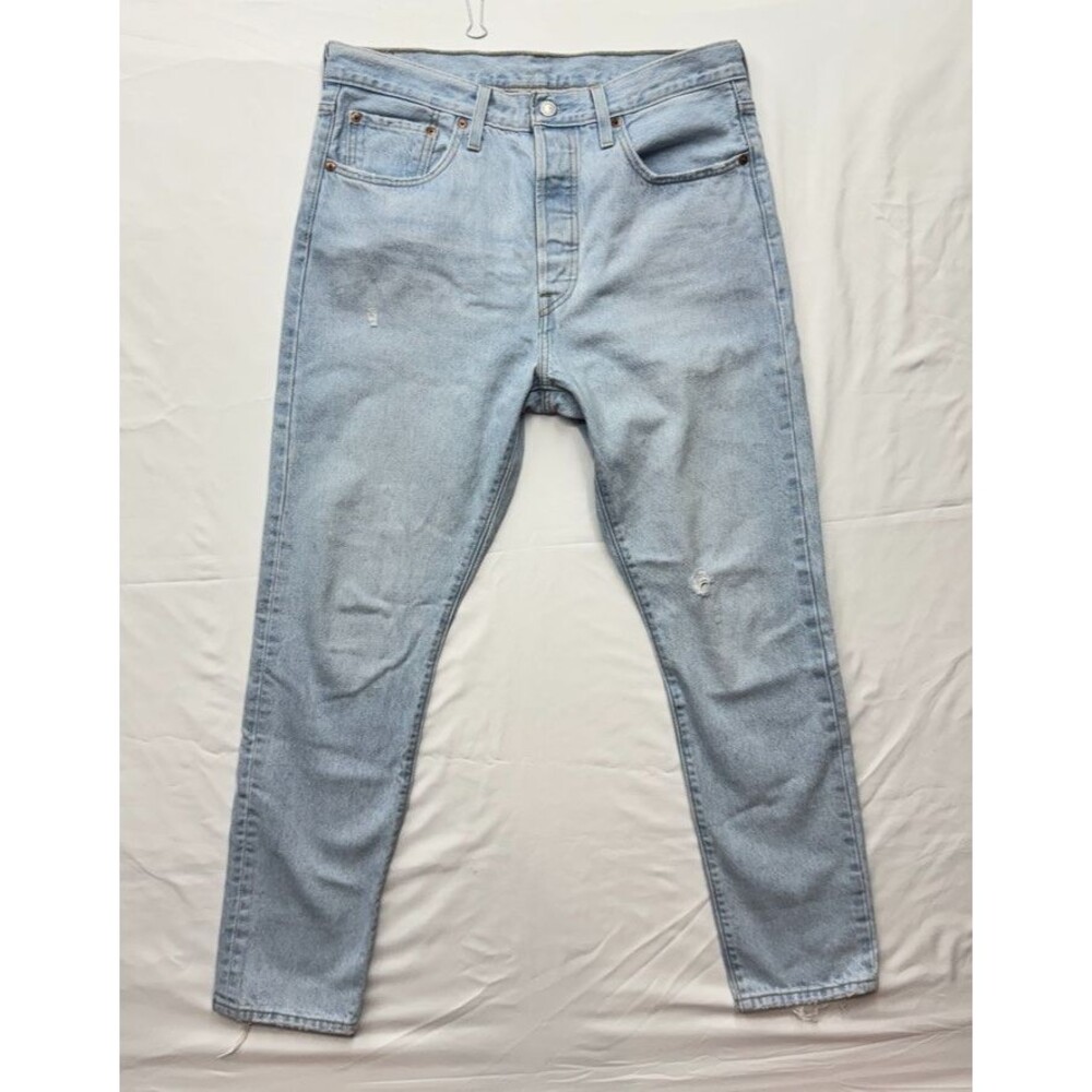 Levis 501s Skinny Jeans Mens Button Fly Faded Light Wash 32x30